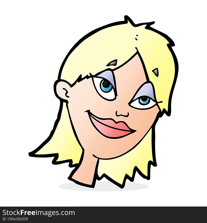 cartoon happy woman