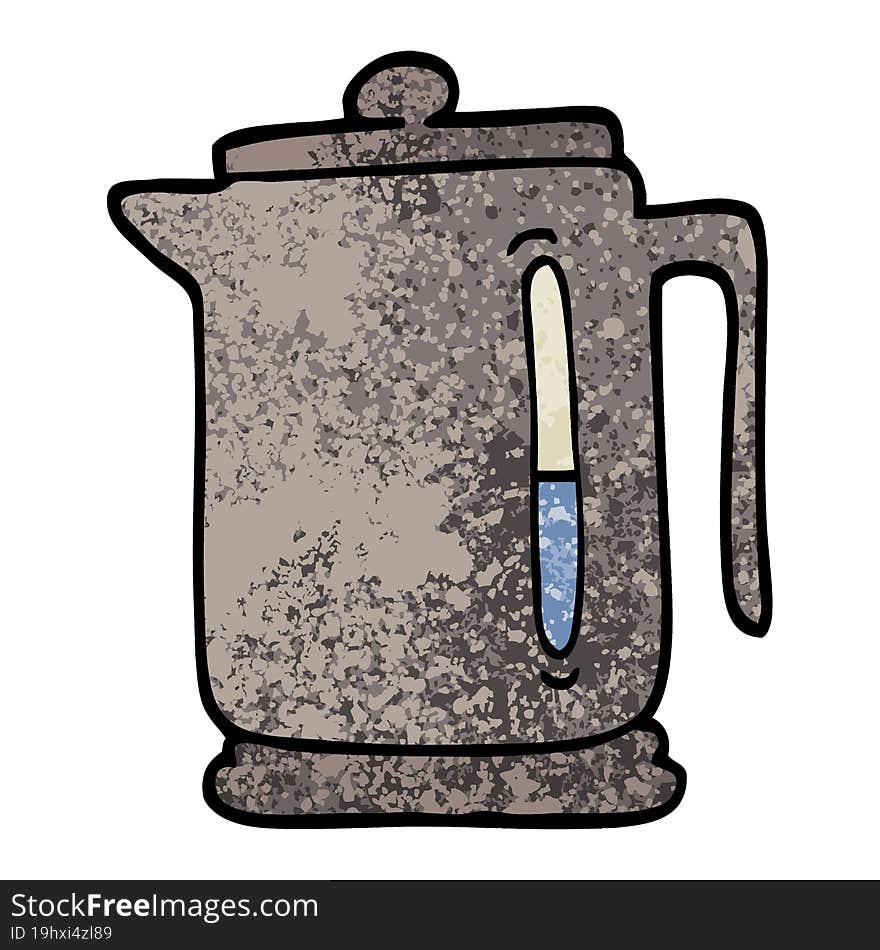 grunge textured illustration cartoon kettle