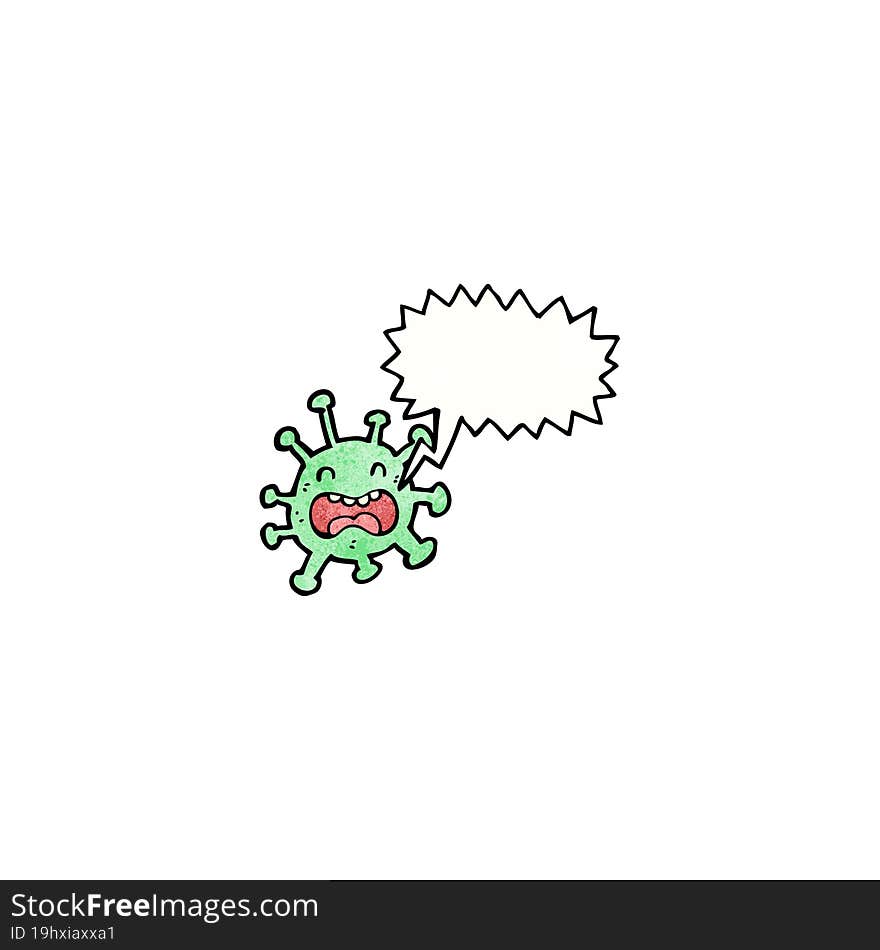 cartoon germ with speech bubble