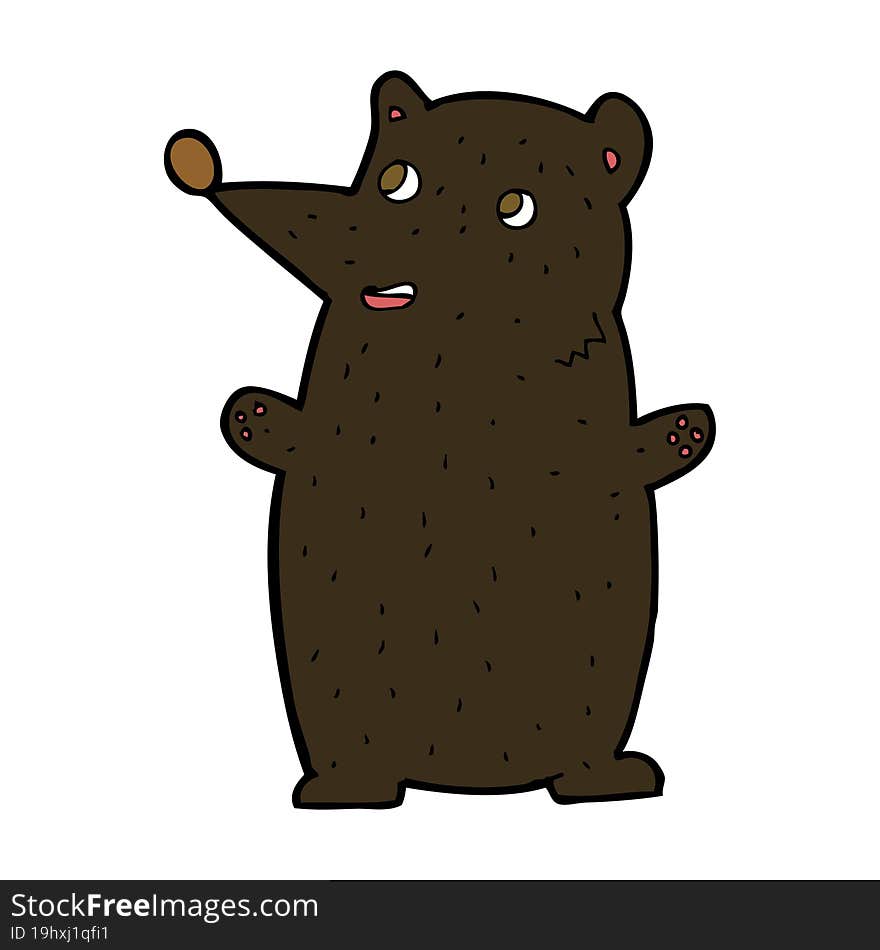 Funny Cartoon Black Bear