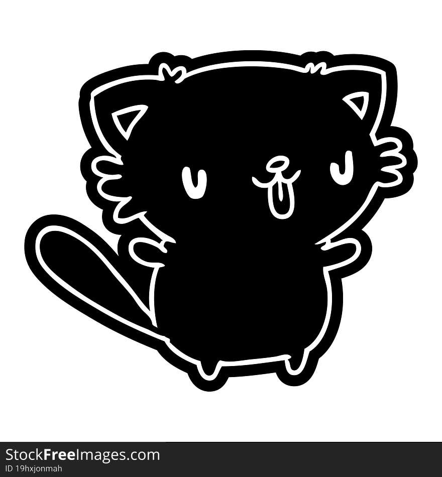 Cartoon Icon Of Cute Kawaii Cat