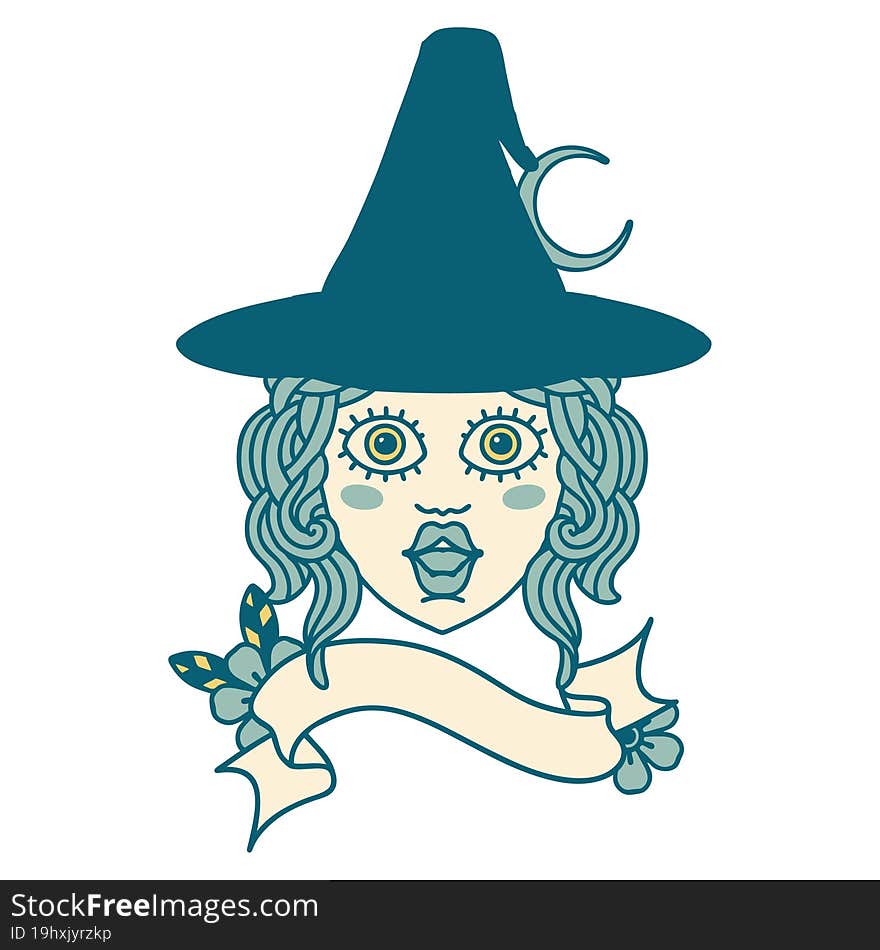 human witch character face illustration