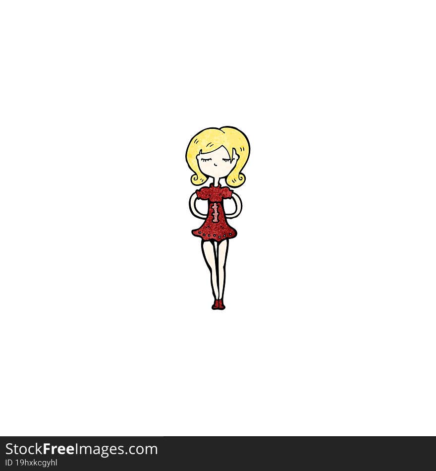 cartoon woman standing