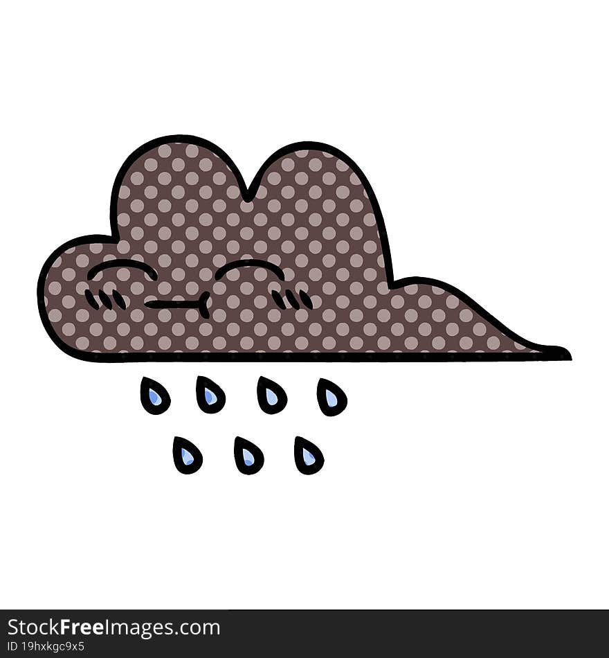 comic book style cartoon storm rain cloud