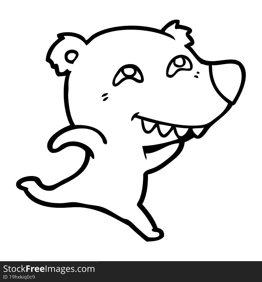 cartoon polar bear showing teeth. cartoon polar bear showing teeth