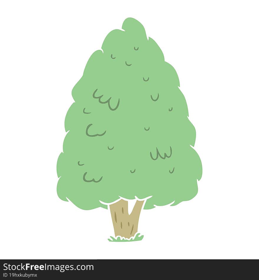 flat color style cartoon tall tree