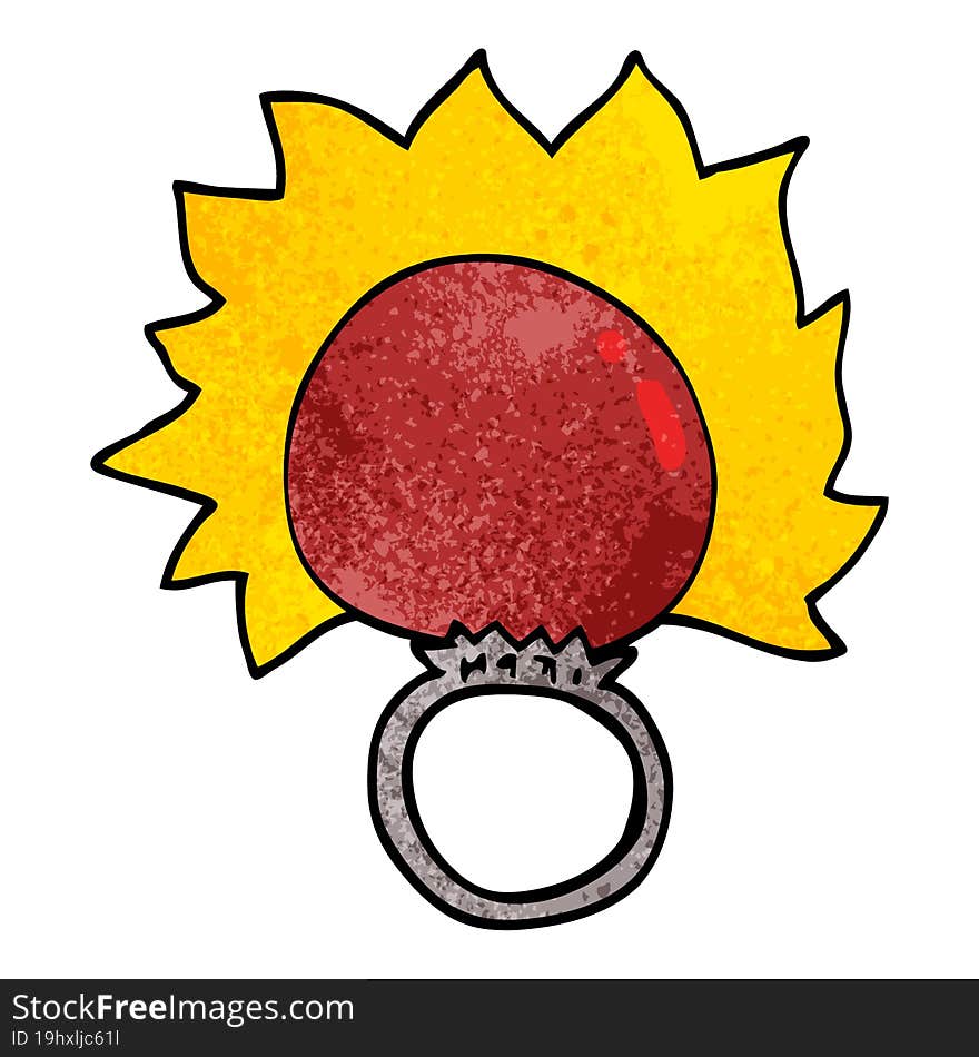 cartoon doodle fire ball ring