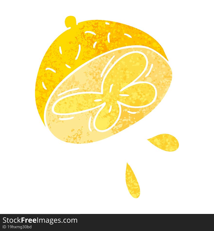 quirky retro illustration style cartoon lemon