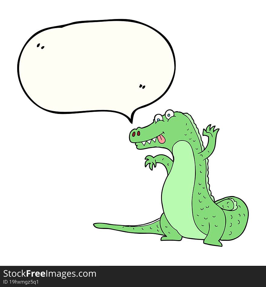 speech bubble cartoon crocodile