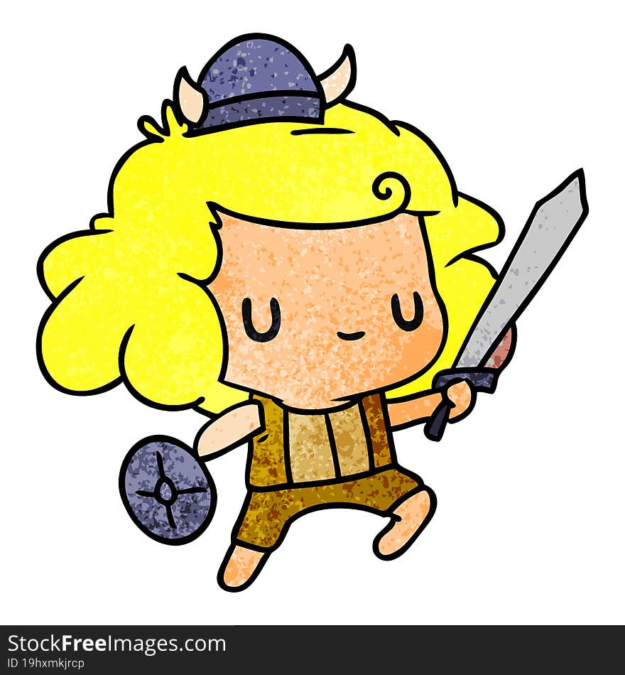 textured cartoon kawaii cute viking child