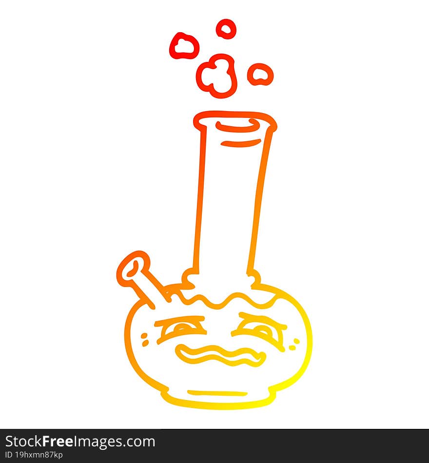 warm gradient line drawing cartoon bong