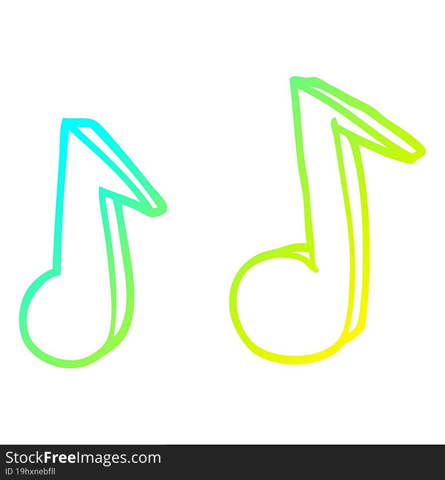 cold gradient line drawing cartoon musical notes