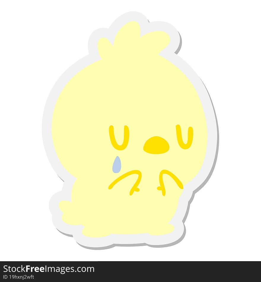 cute little bird crying sticker