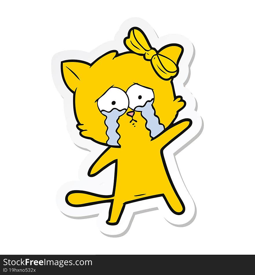 sticker of a cartoon cat