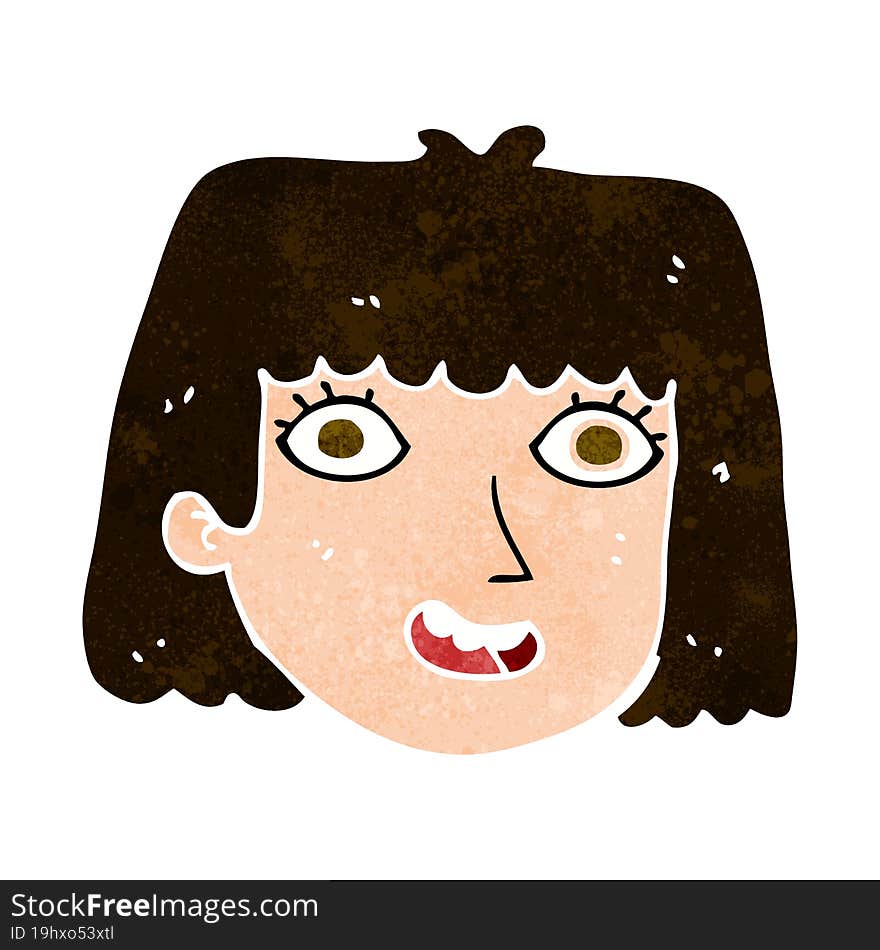 Cartoon Happy Female Face