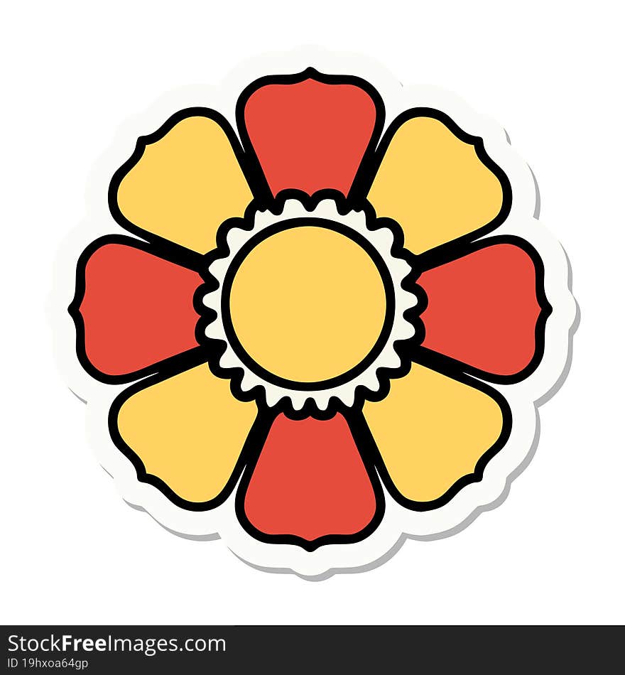 tattoo style sticker of a flower