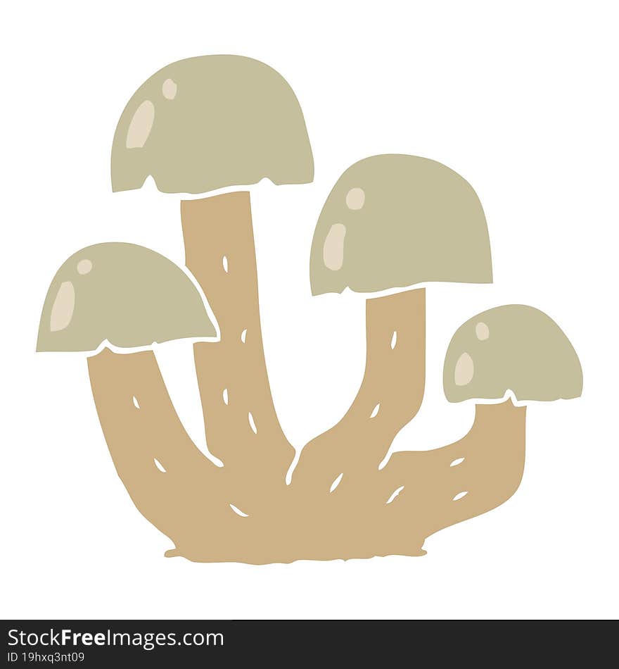 Flat Color Style Cartoon Mushroom