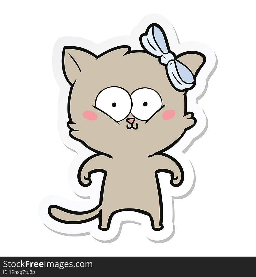 Sticker Of A Cartoon Cat