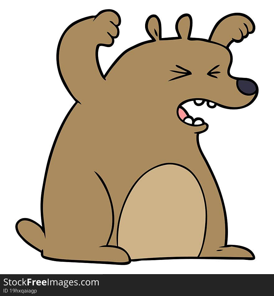 cartoon roaring bear. cartoon roaring bear