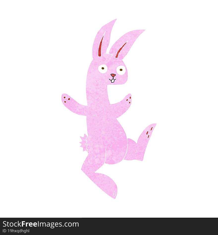 funny cartoon pink rabbit