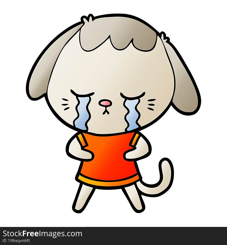 cute puppy crying cartoon. cute puppy crying cartoon