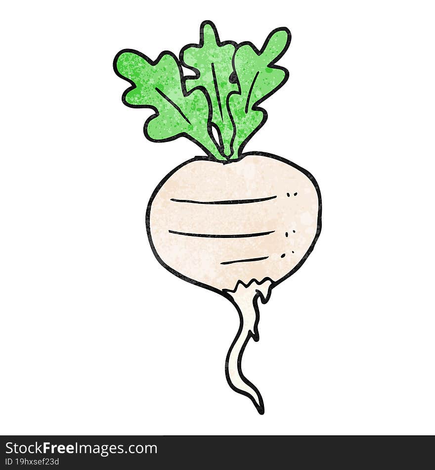 freehand textured cartoon turnip