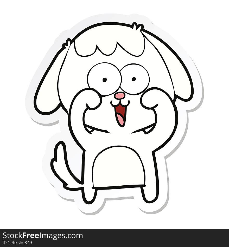 sticker of a cute cartoon dog