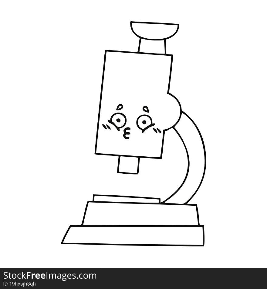 line drawing cartoon microscope