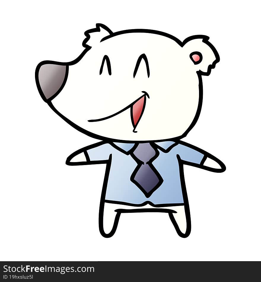 polar bear in shirt and tie cartoon. polar bear in shirt and tie cartoon