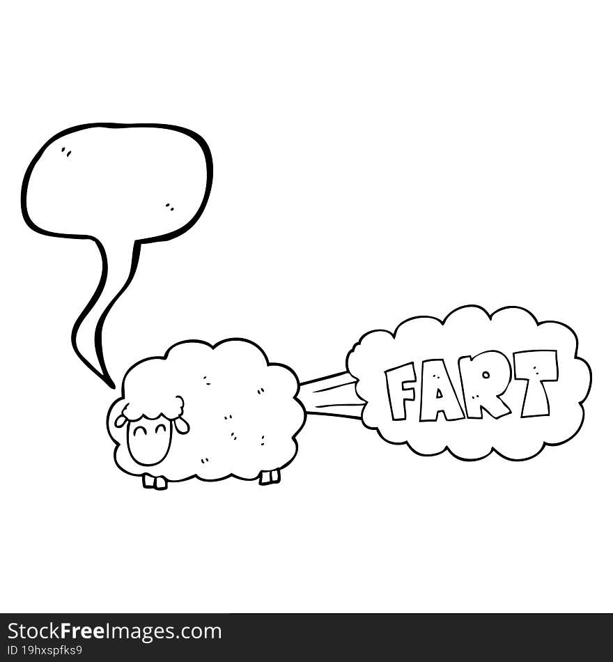 speech bubble cartoon farting sheep