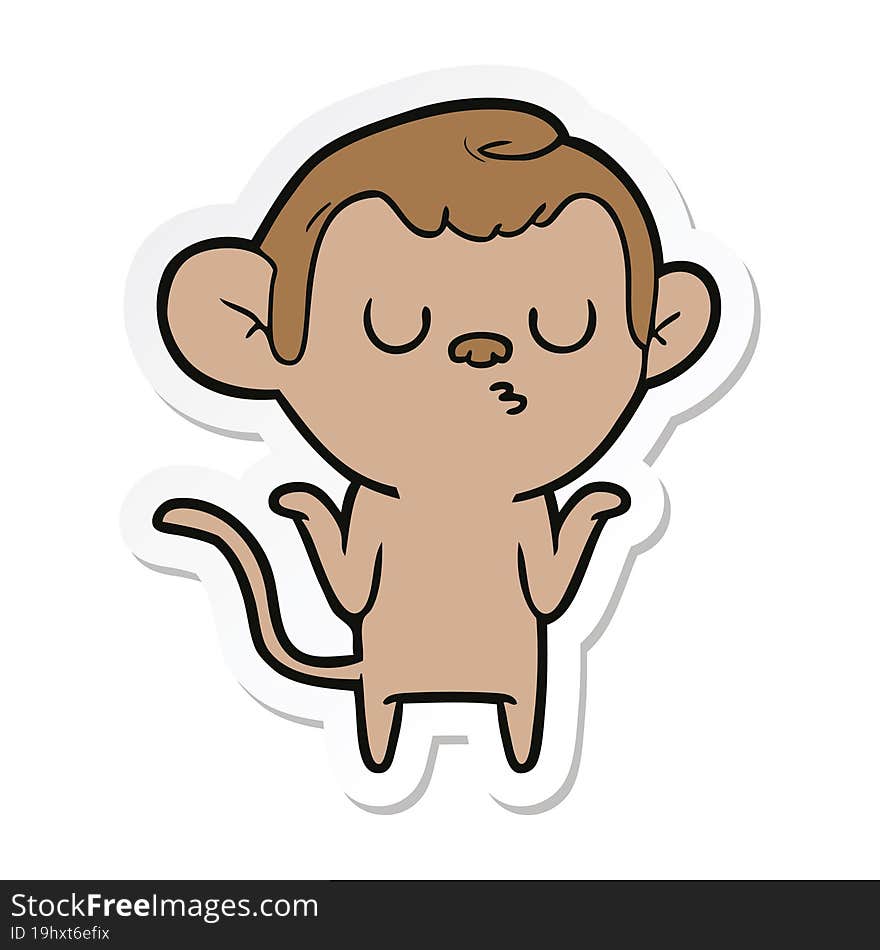 sticker of a cartoon monkey