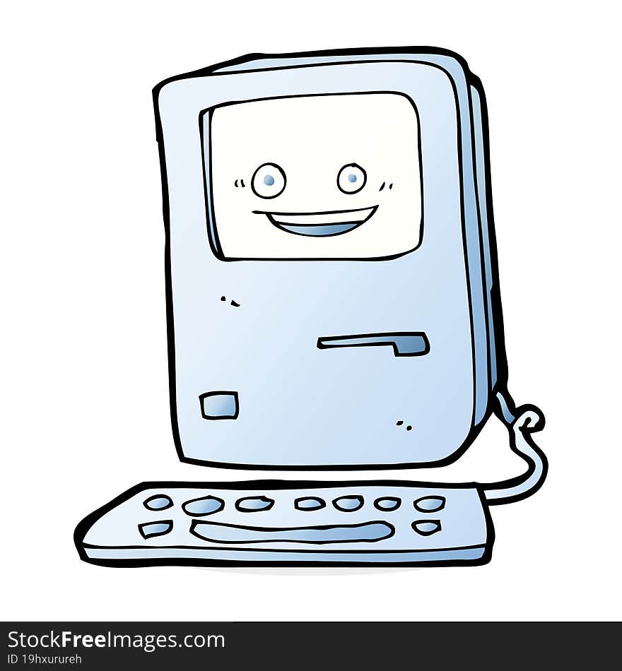 cartoon old computer