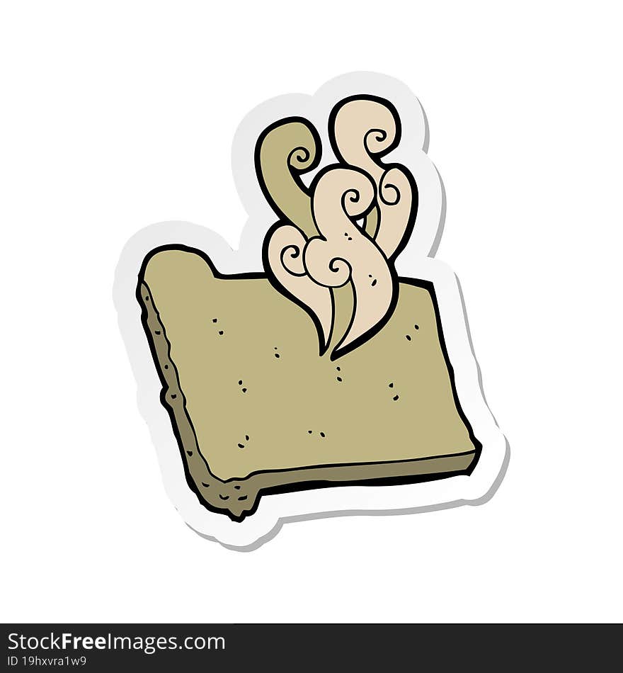 sticker of a cartoon hot toast