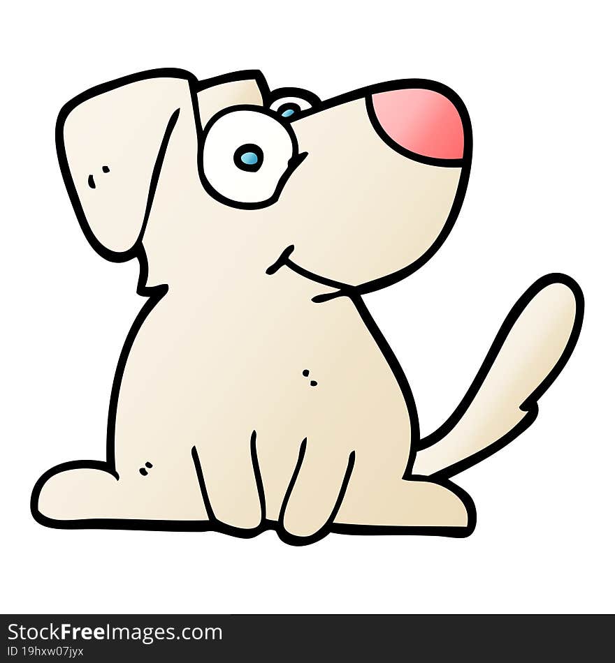 vector gradient illustration cartoon happy dog