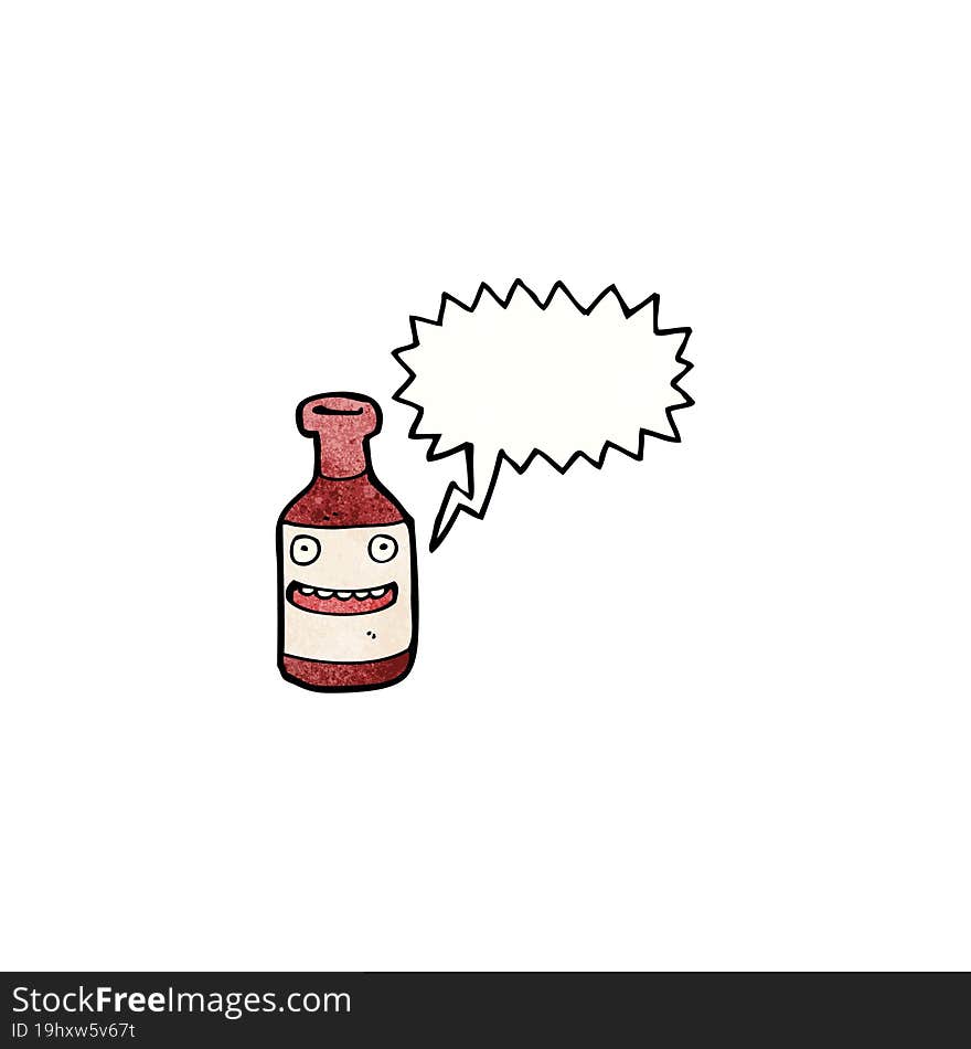 wine bottle cartoon character