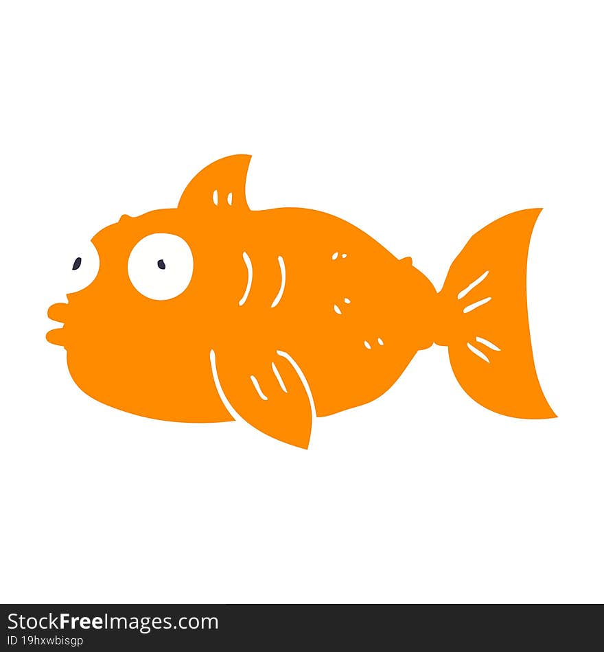 Cartoon Doodle Surprised Fish