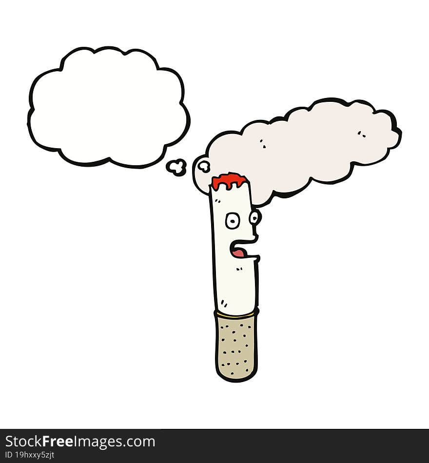 Cartoon Cigarette With Thought Bubble