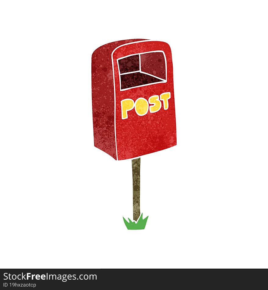 retro cartoon post box