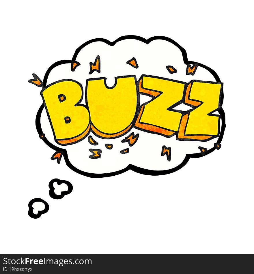 thought bubble textured cartoon buzz symbol