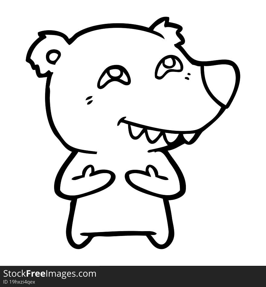 cartoon polar bear showing teeth. cartoon polar bear showing teeth