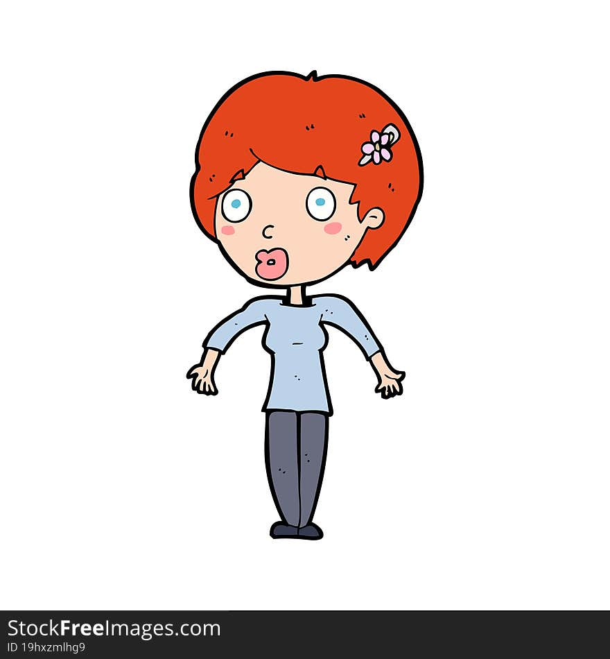 cartoon shocked woman