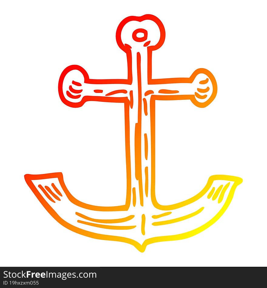 warm gradient line drawing cartoon ships anchor