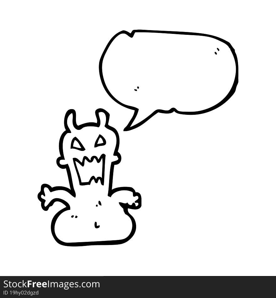 Speech Bubble Cartoon Little Alien