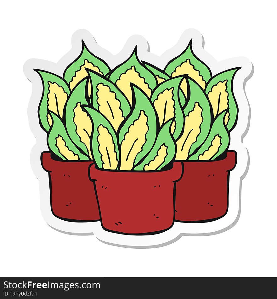 sticker of a cartoon house plants