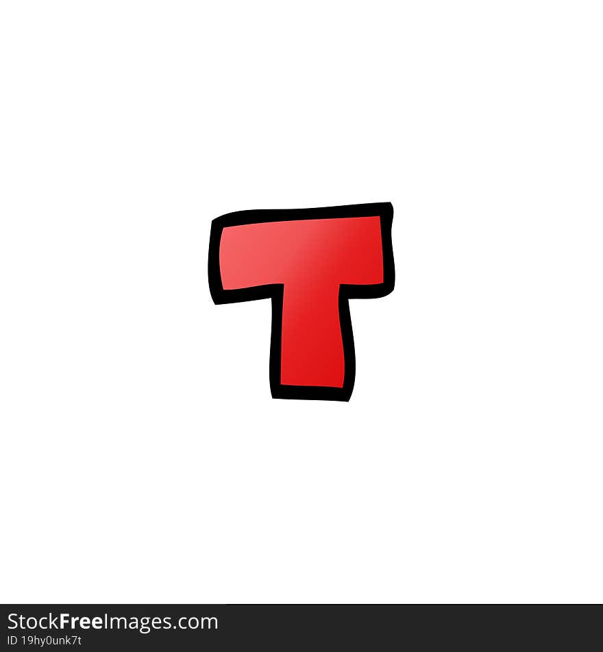 Cartoon Doodle Letter T