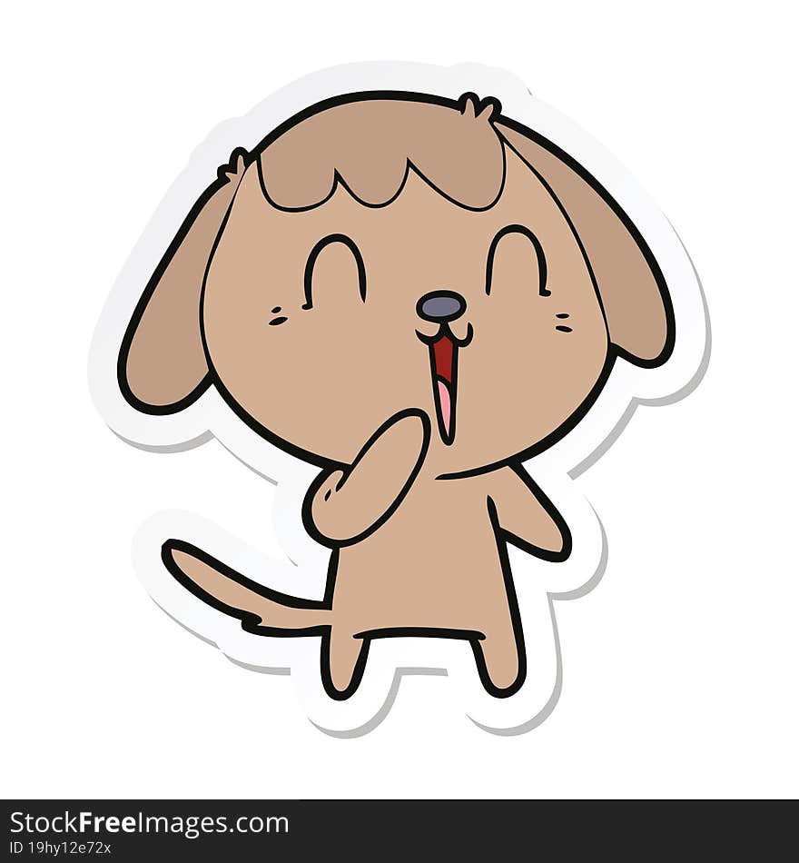 Sticker Of A Cute Cartoon Dog