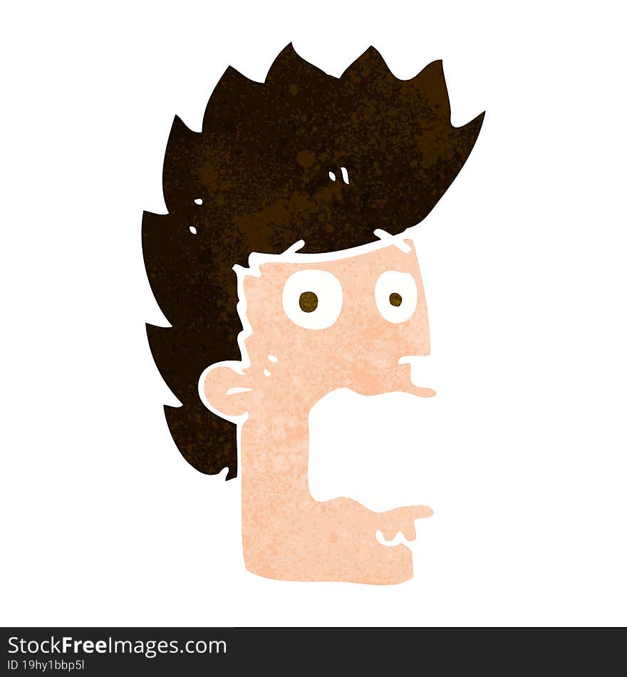 Cartoon Terrified Man