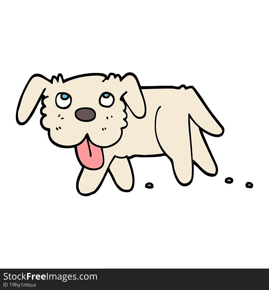 hand drawn doodle style cartoon happy dog