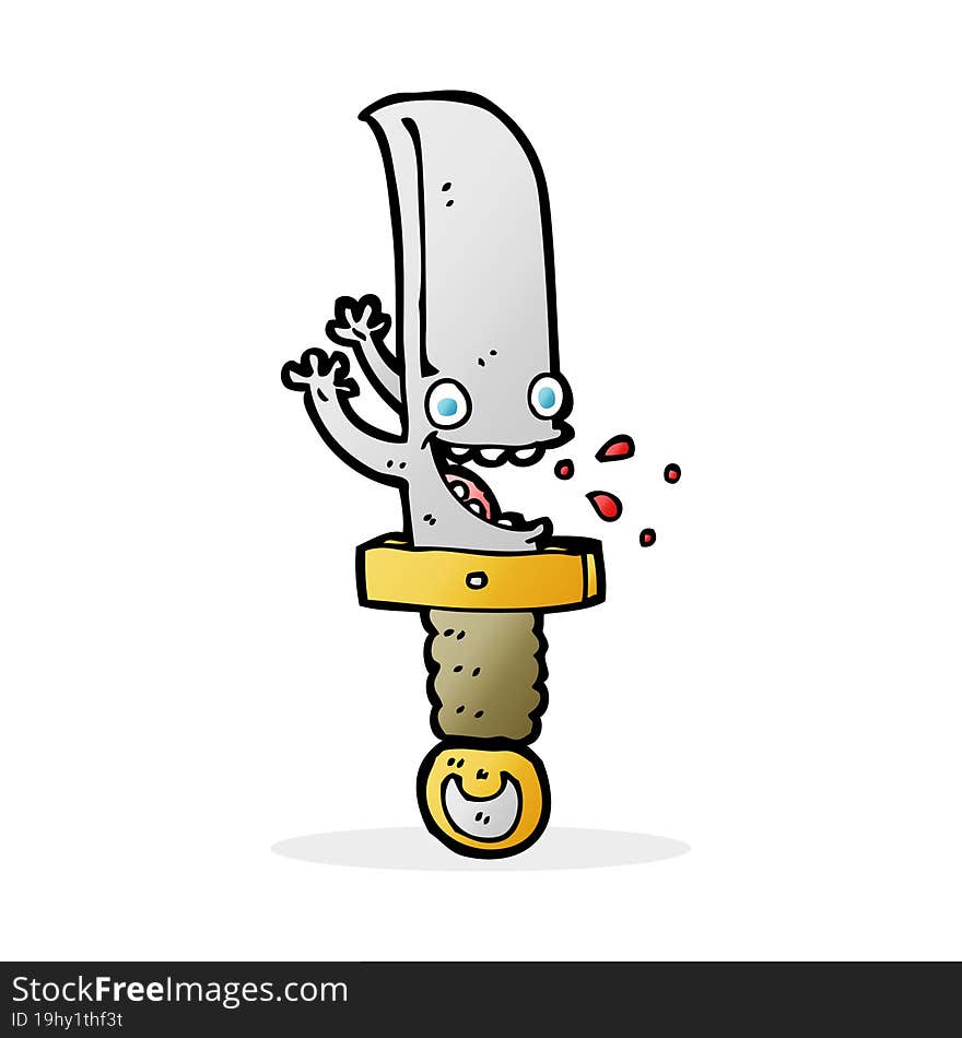 crazy knife cartoon character