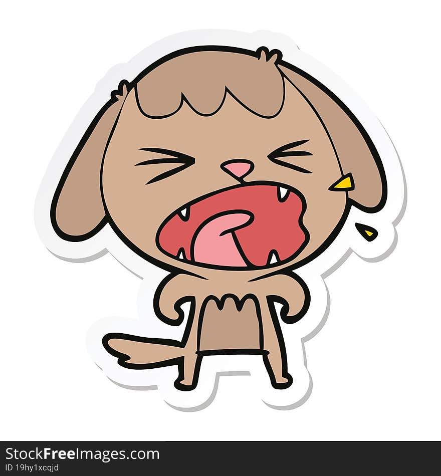 Sticker Of A Cute Cartoon Dog